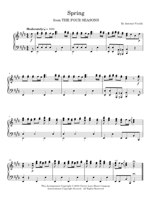 Spring - Antonio Vivaldi (Piano Solo)