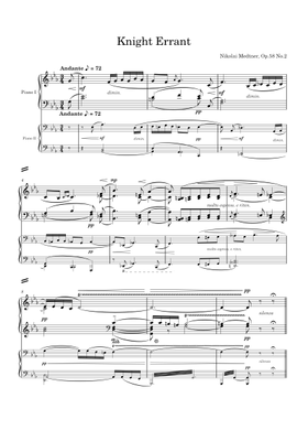 アート・デザイン・音楽 N.Medtner Knight Errant Op. 58 No. 2 Free Knight Errant, Op.58 No.2 by Nikolai Medtner sheet music