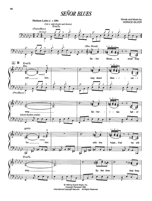 Señor Blues - Horace Silver (Piano Transcription)
