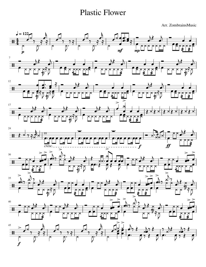 Plastic Flower ONEUS (원어스) (Drumset) Sheet music for Drum group (Solo