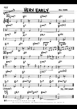 Play Official version of Very Early Sheet Music by Bill Evans for