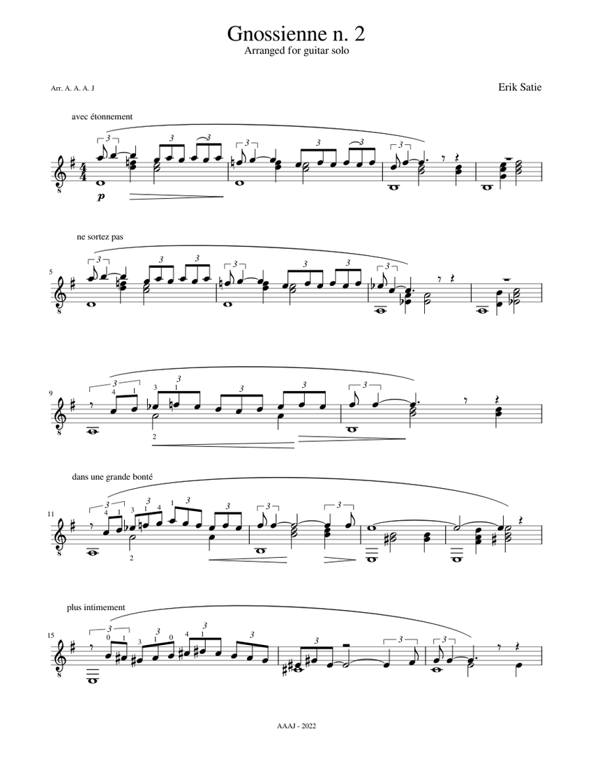 gnossienne-n-2-erik-satie-sheet-music-for-guitar-solo-musescore