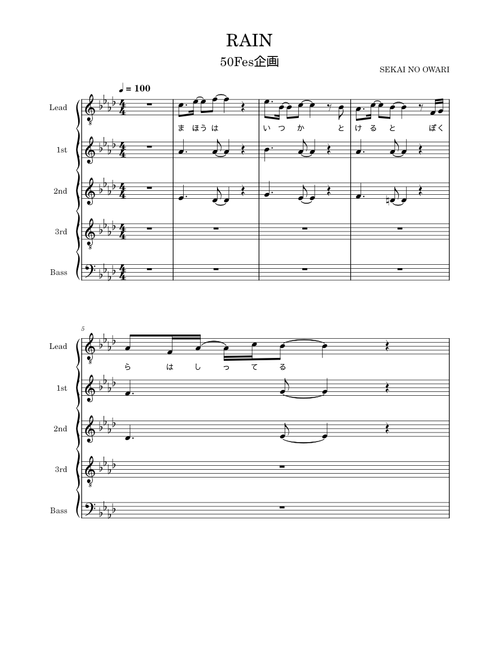 Rain – SEKAI NO OWARI