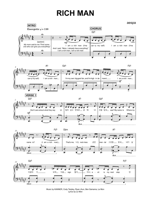Rich Man - aespa (Piano)