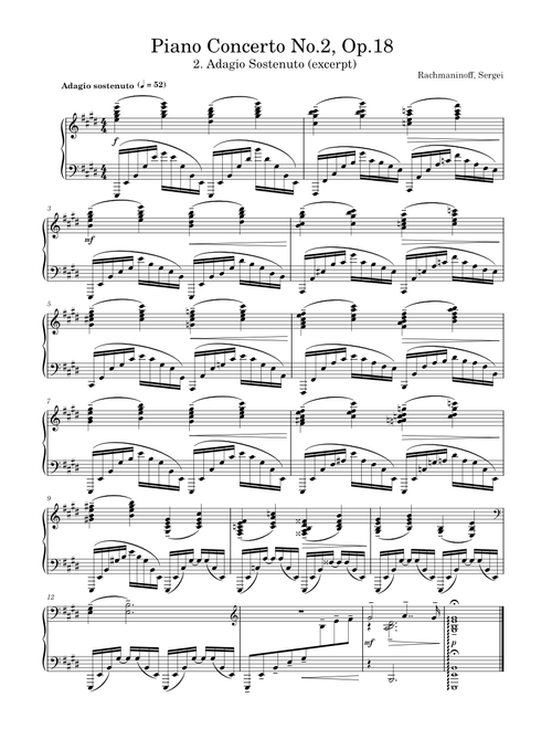 Piano Concerto No.2, Op.18 (Adagio sostenuto)