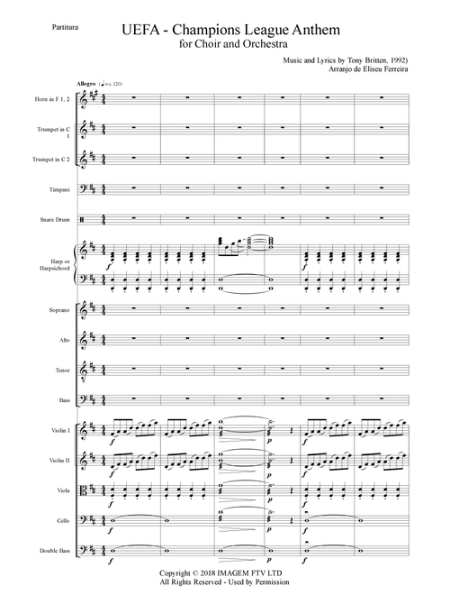 Uefa Champions League Team (Arr. Eliseu Ferreira) - Anthony Christopher Britten (Chamber Orchestra)