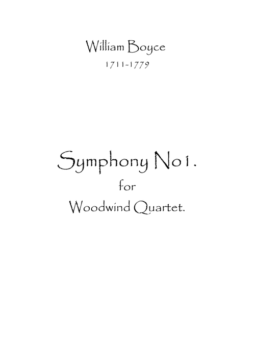 Symphony No.1 (Arr. Spence Bundy) - William Boyce (Woodwind Ensemble)