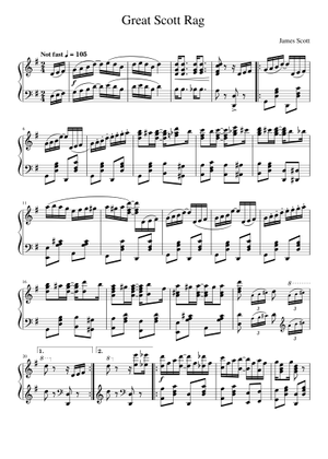 Great Scott Rag by James Scott (1909) Sheet Music for Piano (Solo ...