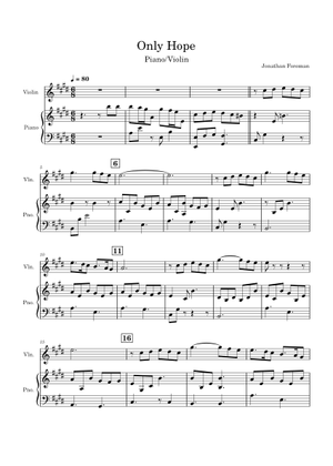 Play Official version of Only Hope Sheet Music by Mandy Moore for Piano ...