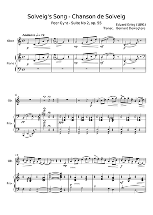 Play Official version of Solveig's Song Sheet Music by Edvard