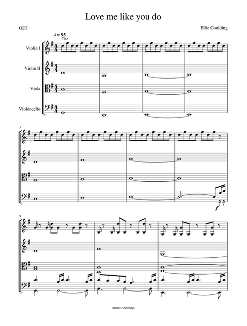 Love me like you do for strings