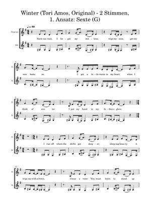 Winter – Tori Amos Winter Tori Amos, Original - 2 Stimmen-Sexte-G