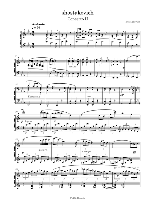 Piano Concerto No. 2 in F major, Op. 102 – Dmitri Shostakovich shostakovich concerto no 2