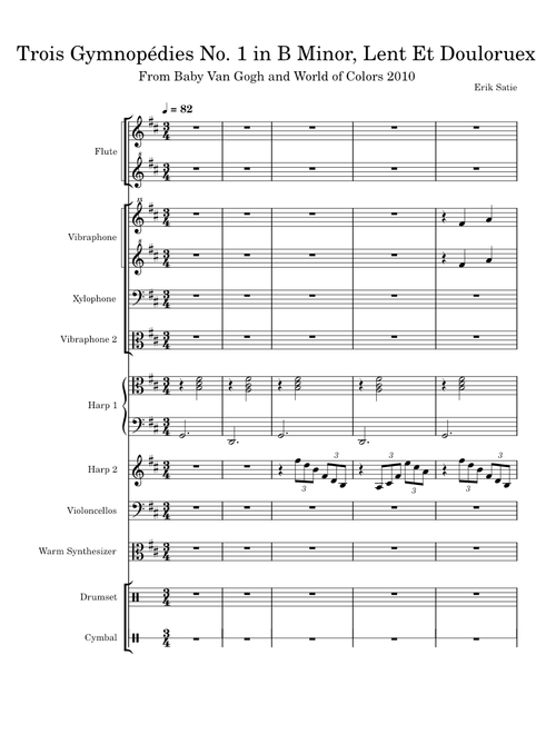 Gymnopédie No.1 – Erik Satie Trois Gymnopédies No. 1 in B Minor, Lent Et Douloruex - Baby Van Gogh