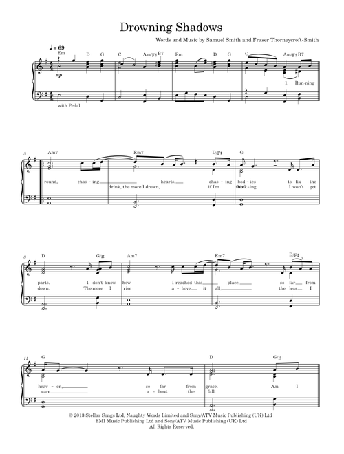 Drowning shadows - Sam Smith (Piano-Voice-Guitar)