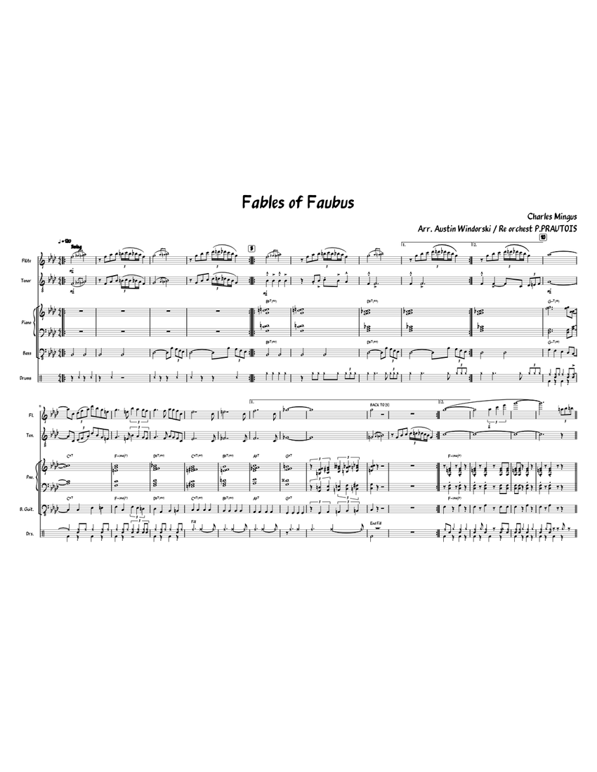 Fable Of Faubus Sheet Music with Chords for Piano, Flute, Saxophone tenor, Bass guitar &amp; more ...