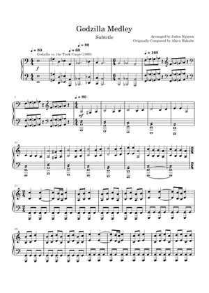 Godzilla – Akira Ifukube (Main theme and March) Sheet Music for ...