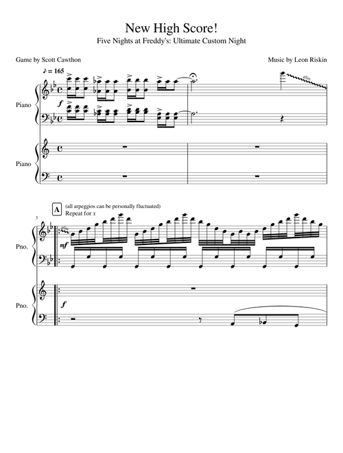 New High Score! - Five Nights at Freddy's: Ultimate Custom Night (Piano)