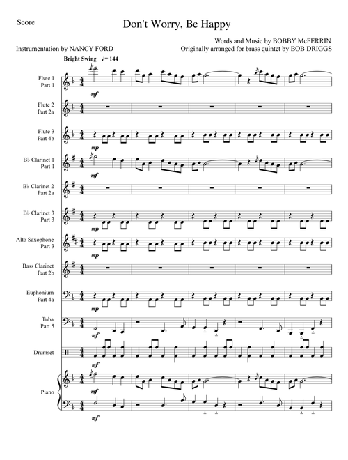 Don't Worry, Be Happy - Bobby McFerrin (for wind ensemble)