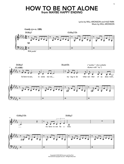 How Not To Be Alone (from Maybe Happy Ending) - Hue Park & Will Aronson (Piano Vocal)