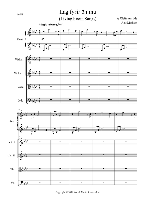 Lag Fyrir Ommu (Arr. Musikeo) - Olafur Arnalds (String Ensemble)