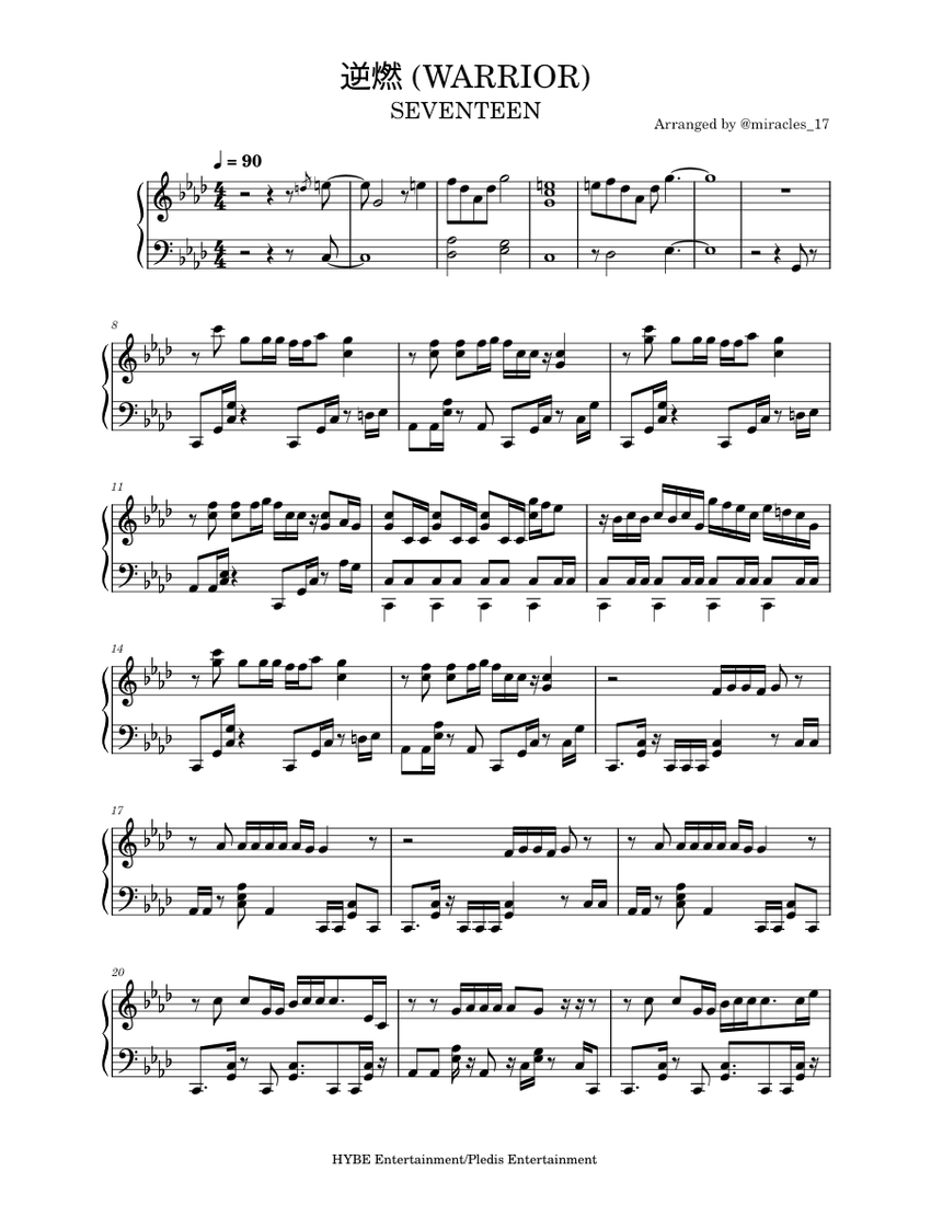 逆燃 WARRIOR Sheet music for Piano (Solo) | Musescore.com