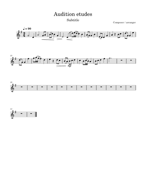 Audition etudes – G.F.Orona