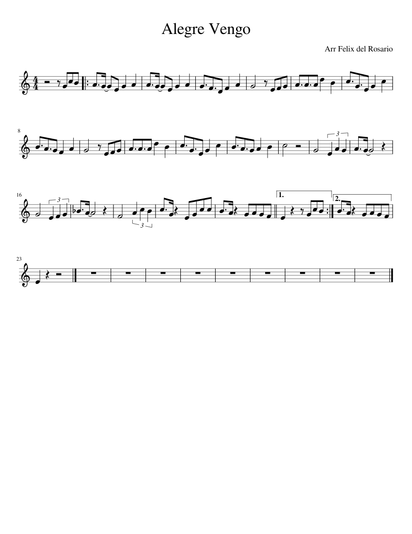 Alegre Vengo Sheet music for Piano (Solo)