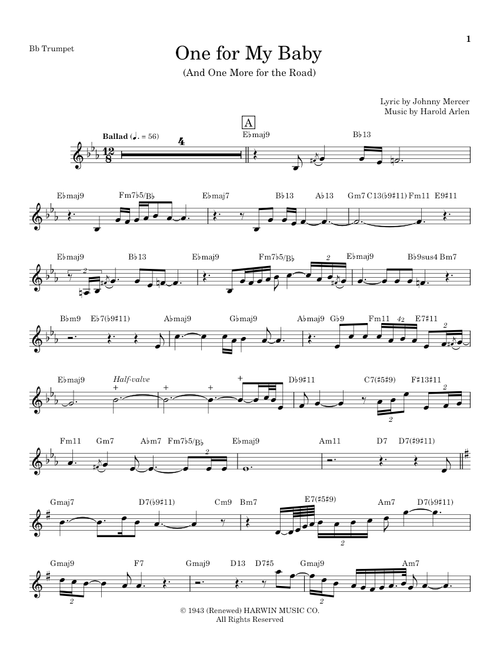 One For My Baby (And One More For The Road) - Chris Botti (Trumpet Transcription)