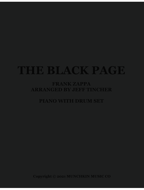 The Black Page (Arr. Jeff Tincher) - Frank Zappa (Instrumental Duet and Piano)