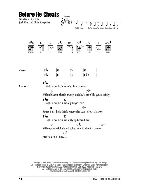 Before He Cheats - Carrie Underwood (Guitar Chords-Lyrics)