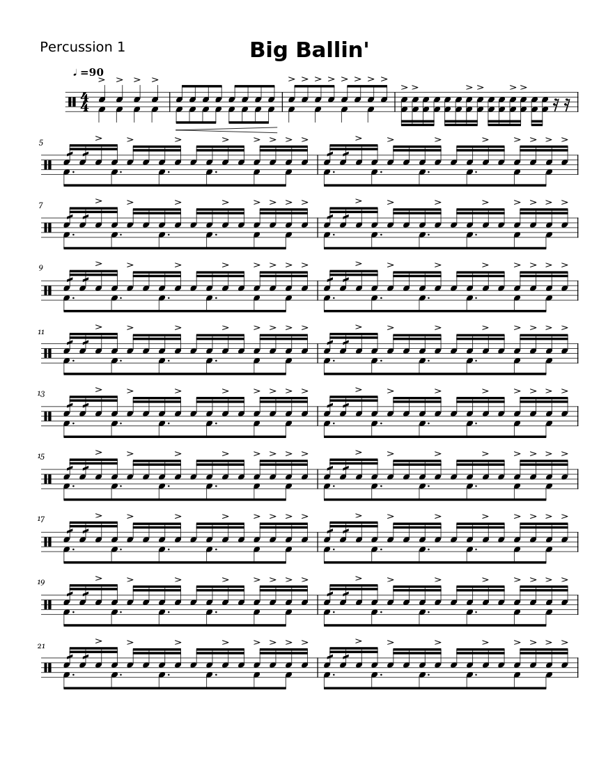 Big Ballin' Percussion part Sheet Music for Drum group (Percussion ...