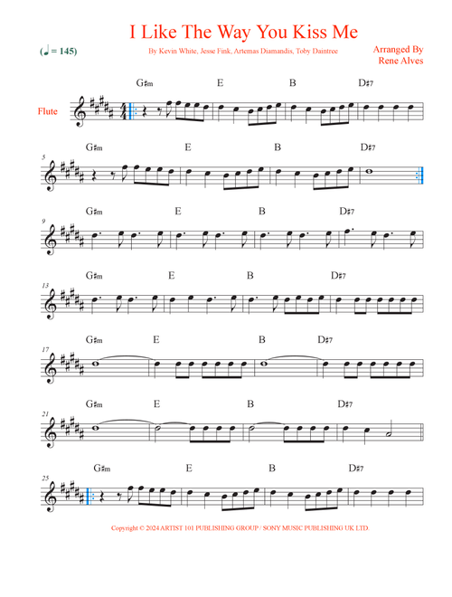 I Like The Way You Kiss Me (Arr. Rene Alves) - Artemas (Flute Solo)