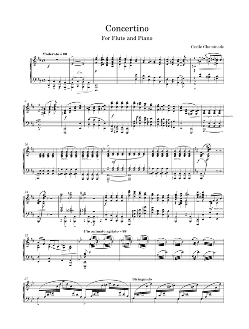 Concertino pour Flûte, Op.107 – Cécile Chaminade - Piano