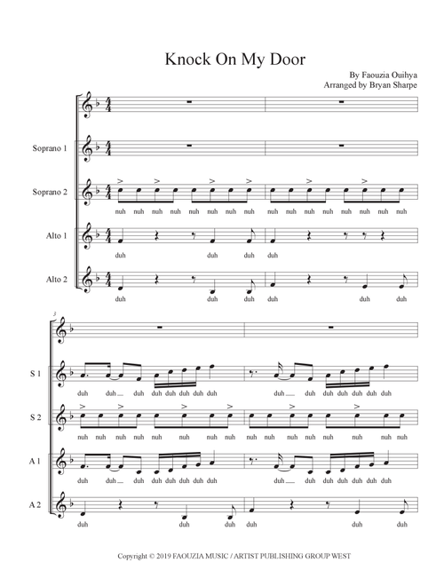 Knock On My Door (Arr. Bryan Sharpe) - Faouzia Ouihya (Choral, SSAA)
