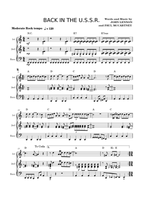 THE BEATLES SONGBOOK【英語・ロシア語・譜面】 Play Official version of Back In The U.S.S.R Sheet Music by The