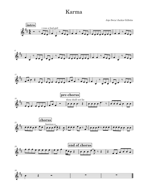 Karma – Jojo Siwa karma jojo siwa clarinet version