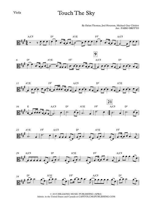 Touch The Sky (Arr. Fabio Britto) - Hillsong United (Viola Solo)