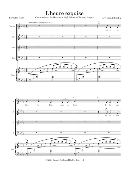 L'Heure exquise arr. Brandt Skillin