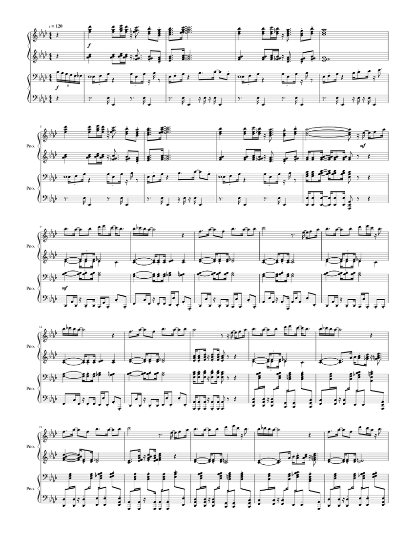 宝島 Sheet music for Piano (Piano Four Hand) | Musescore.com 宝島 Sheet music for Piano (Piano Four Hand) | Musescore.com