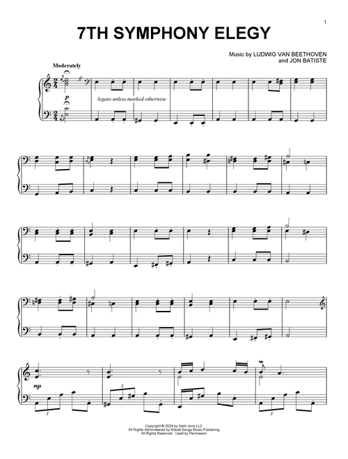 7th Symphony Elegy - Jon Batiste (Piano Solo)
