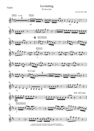 Levitating String Play Official version of Levitating Sheet Music by Dua Lipa for Violin ...