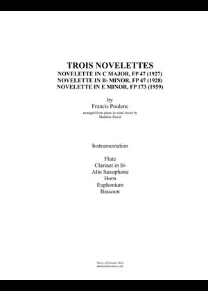 POULENC // Troisième Intermezzo en La ♭ Majeur - FP 118 Sheet