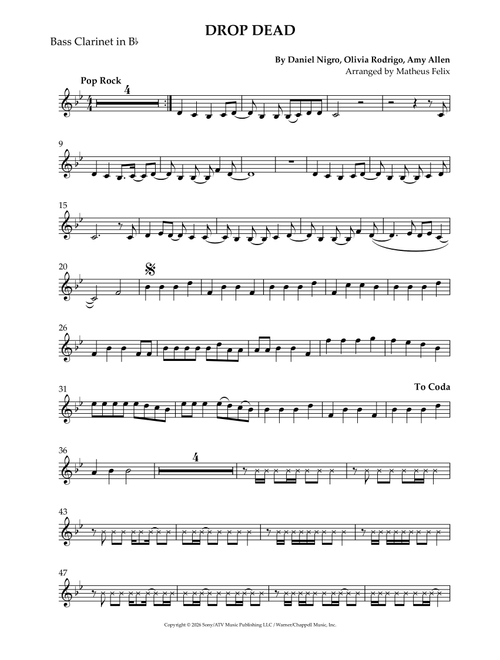 Drop Dead (Arr. Matheus Felix) - Olivia Rodrigo (Clarinet Solo)