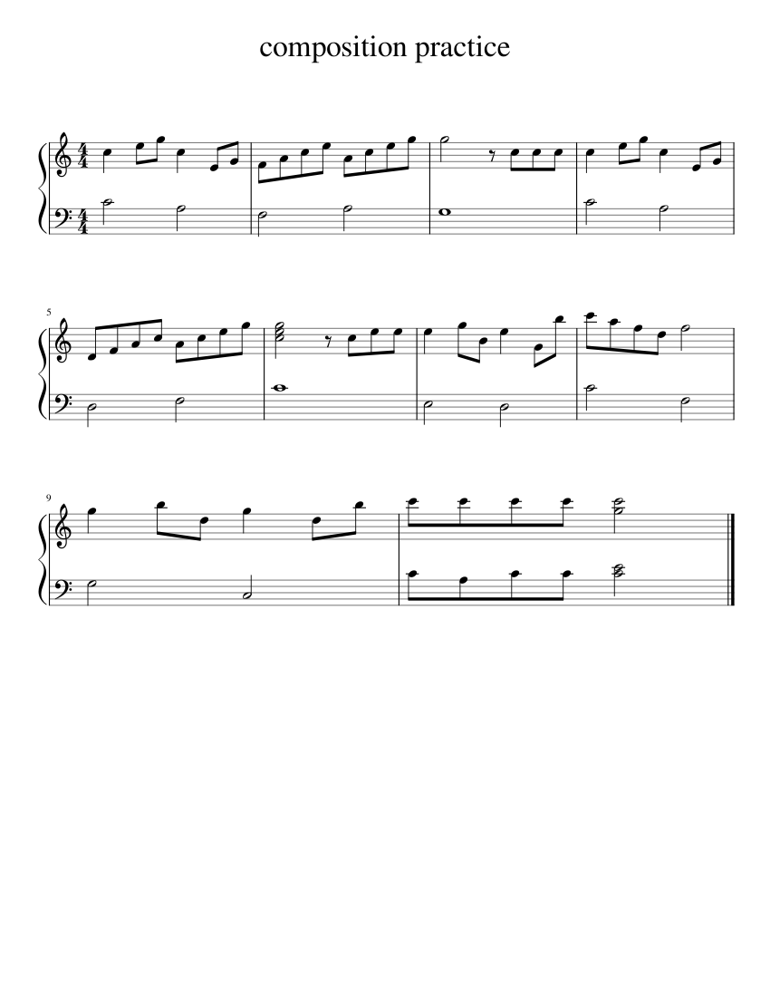 composition practice Sheet music for Piano (Solo) Easy | Musescore.com
