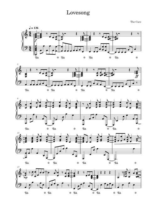 the cure sheet music by swcombs | Play, print, and download in PDF