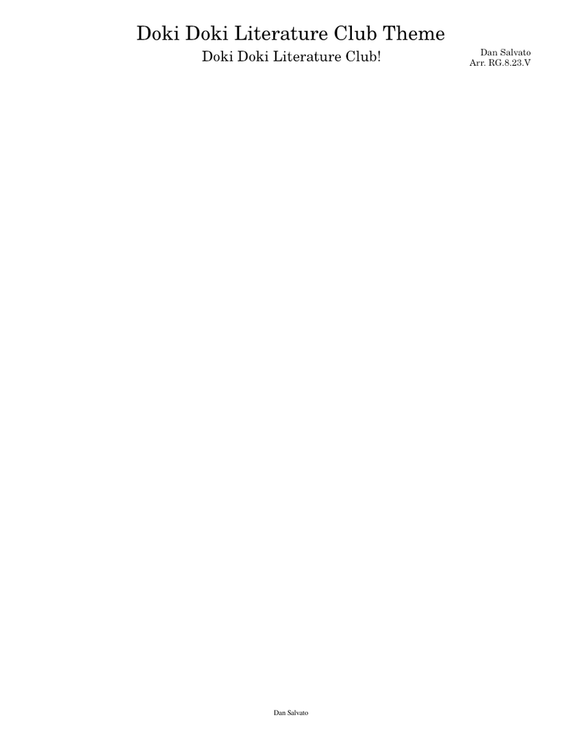 Doki Doki Literature Club! - Main Theme Song Sheet Music for Piano ...