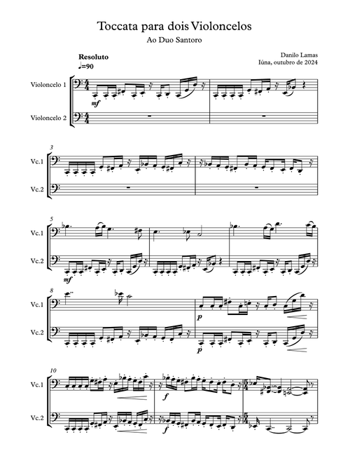 Toccata for two cellos - Danilo Lamas (Cello Duet)