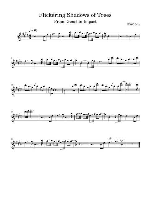 Flickering Shadows of Trees – HOYO-MiX Flickering Shadows of Trees