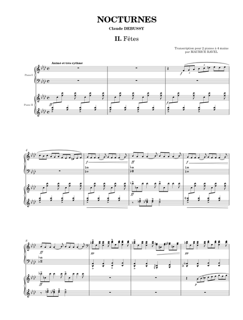 Debussy/Ravel - Trois Nocturnes (piano 4 hands) : 2. Fêtes